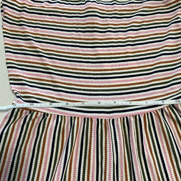 PULL&BEAR Women's Stripe Multicolor Halter-Neck Culotte Jumpsuit - Picture 8 of 13
